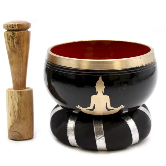 Buddha-Klangschale in Schwarz