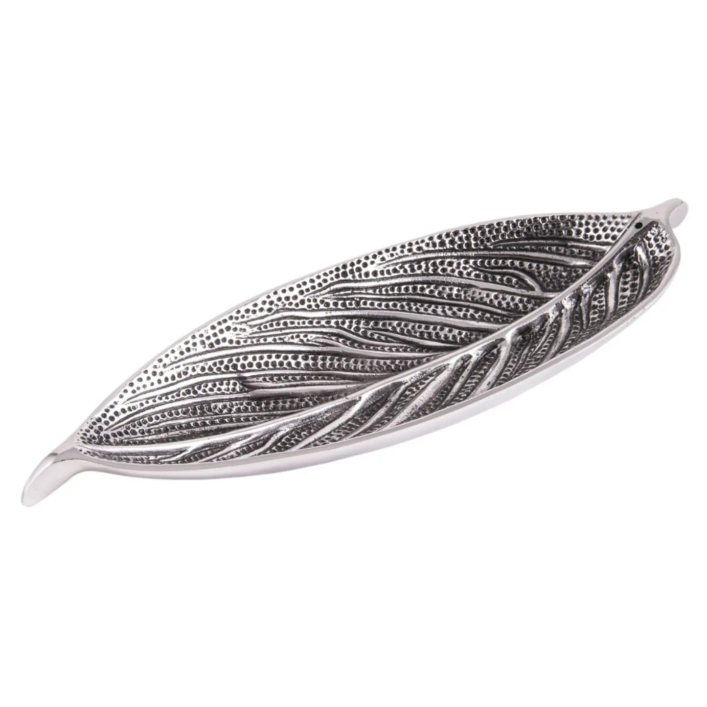 Räucherstäbchenhalter aus Metall im Blatt-Design