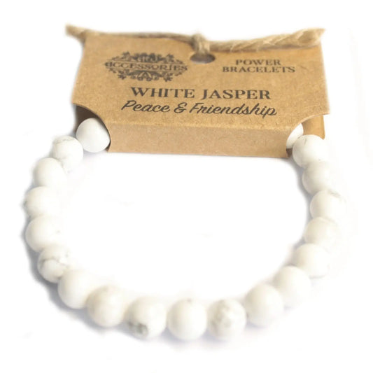 Armband aus weißem Jaspis-Edelstein